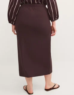 Callie Thorpe x Monsoon Jersey Sarong Skirt Brown