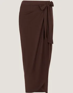Callie Thorpe x Monsoon Jersey Sarong Skirt Brown