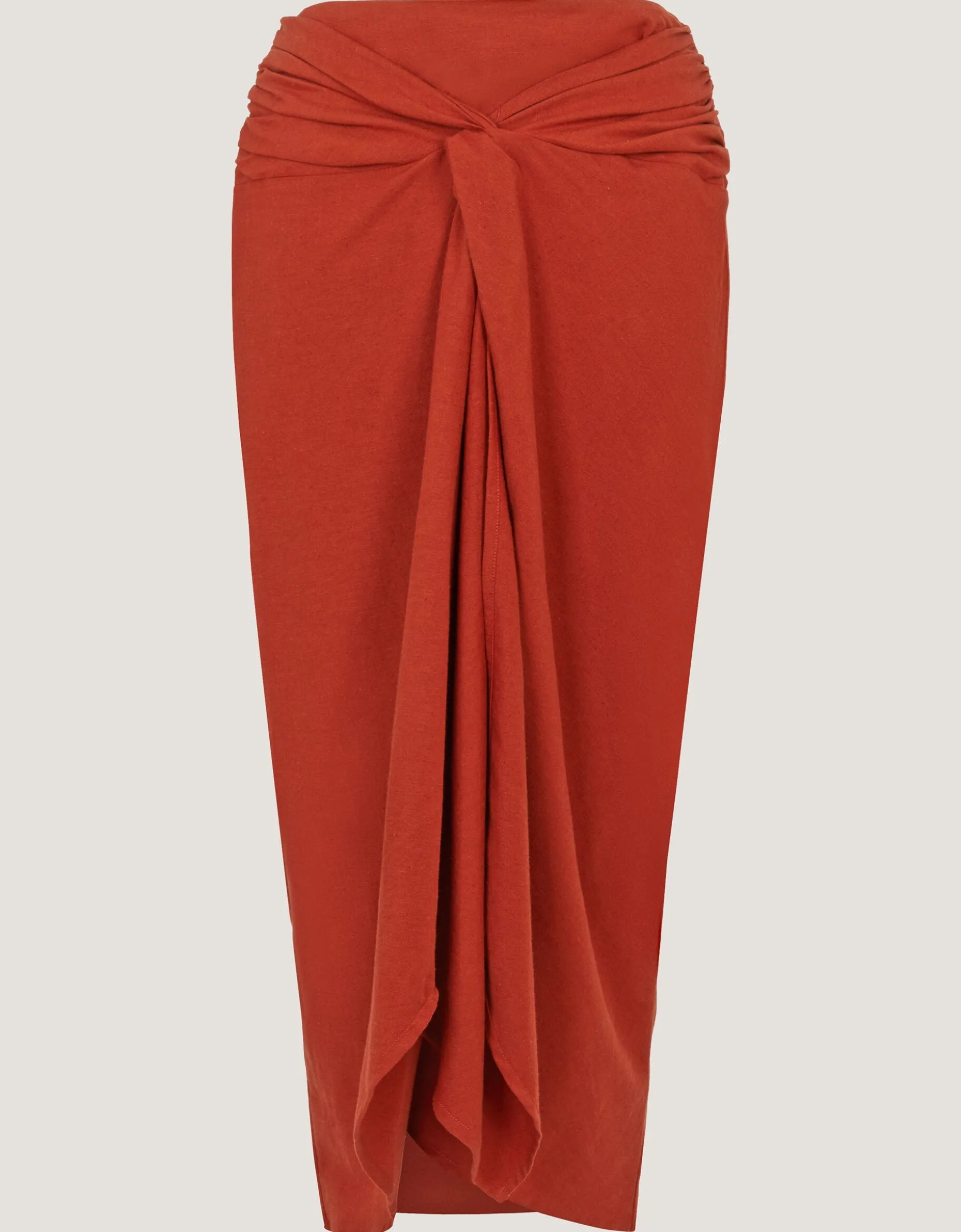 Callie Thorpe x Monsoon Linen Blend Sarong Skirt Orange