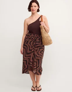 Callie Thorpe x Monsoon One-Shoulder Shaping Swimsuit Brown