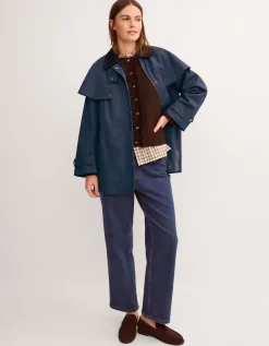 Carly Cape Barn Jacket Blue