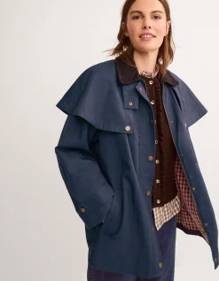 Carly Cape Barn Jacket Blue