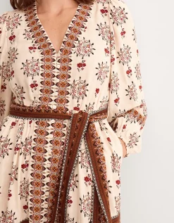 Carrie Floral Print Mini Dress Ivory