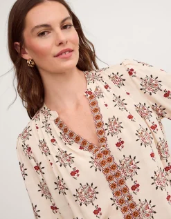 Carrie Print Blouse Ivory