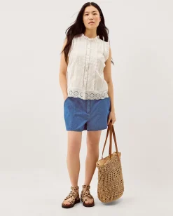 Cece Denim Shorts Blue
