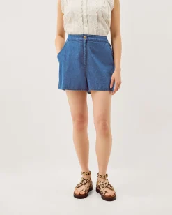 Cece Denim Shorts Blue