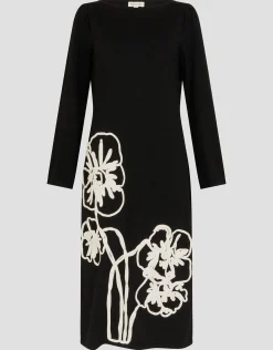 Cee Cornelli Embroidered Knit Dress Black