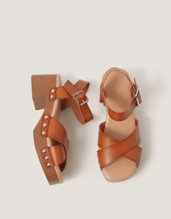 Celia Clog Sandals Tan
