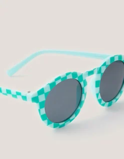 Checkerboard Round Sunglasses