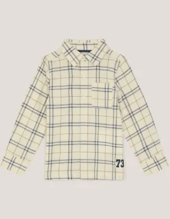Check Print Shirt Natural