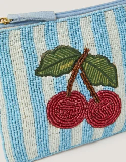 Cherry Beaded Pouch