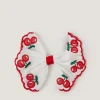 Cherry Embroidered Bow Hair Clip