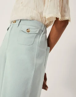 Ciara Cropped Wide Leg Jeans Blue