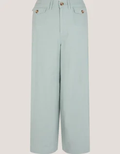 Ciara Cropped Wide Leg Jeans Blue