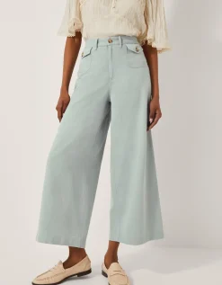 Ciara Cropped Wide Leg Jeans Blue