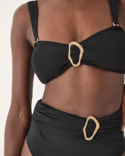 Cindy Molten Detail Bikini Top Black