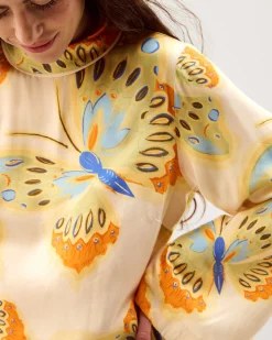Clemence Aurelie Butterfly Top Ivory
