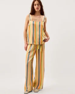 Clemence Elodie Stripe Wide Leg Trousers Multi