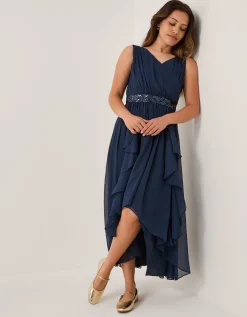 Clemmie Sequin Chiffon Prom Dress Blue