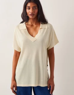 Cloe Knitted Collar Top Yellow