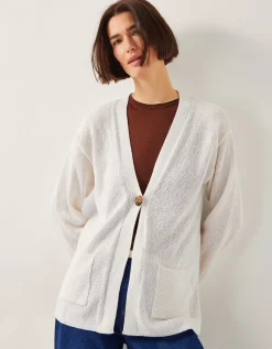 Clo Knit Single-Button Cardigan Ivory