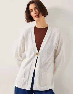 Clo Knit Single-Button Cardigan Ivory