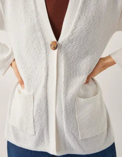 Clo Knit Single-Button Cardigan Ivory