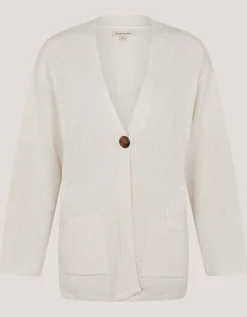 Clo Knit Single-Button Cardigan Ivory
