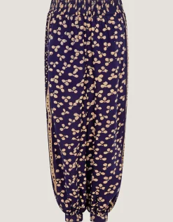 Clover Print Balloon Trousers Blue