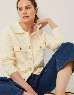Coby Collar Cardigan Ivory