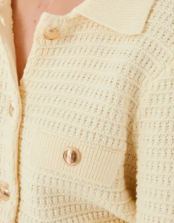 Coby Collar Cardigan Ivory