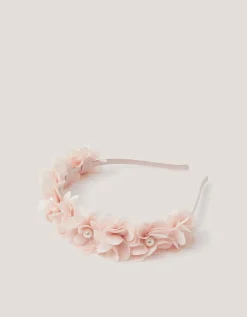Corsage Floral Pearl Headband Pink