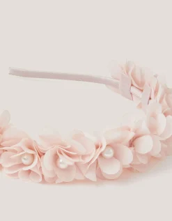 Corsage Floral Pearl Headband Pink