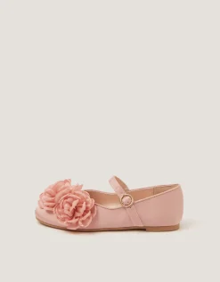 Corsage Mary Jane Ballet Flats Pink