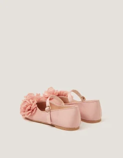 Corsage Mary Jane Ballet Flats Pink