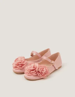 Corsage Mary Jane Ballet Flats Pink