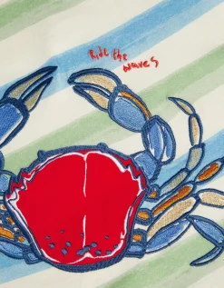 Crab Stripe T-Shirt Blue