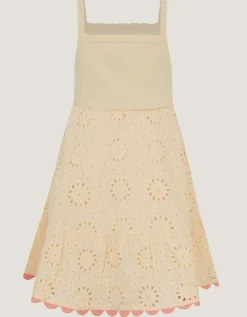 Crochet Broderie Dress White