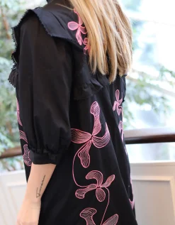 Crās Cody Ruffle Midi Dress Black
