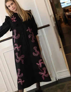 Crās Cody Ruffle Midi Dress Black