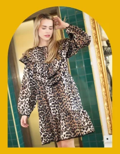 Crās Salvie Leopard Print Mini Dress Leopard