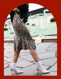 Crās Tail Leopard Print Midi Skirt Leopard