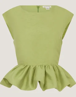 Dahlia Sleeveless Peplum Top Green