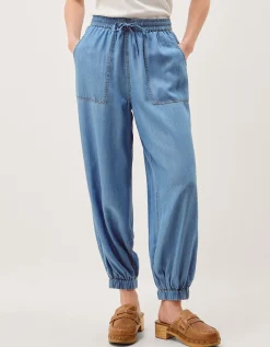 Daria Chambray Balloon Trousers Blue