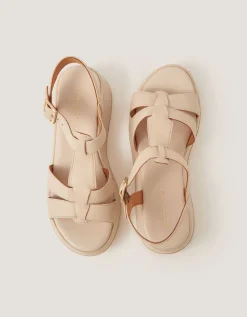 Della Strappy Wedge Sandals Ivory