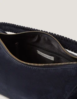 Della Suede Handbag Blue