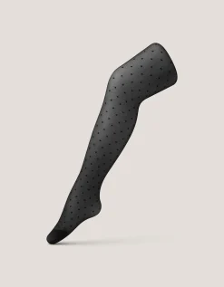 20 Denier Semi Sheer Polka Dot Tights Black