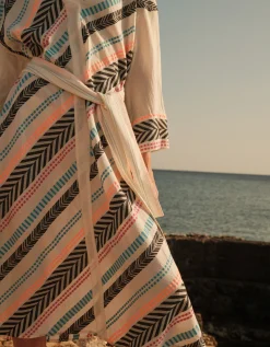 Devotion Twins Alivora Chevron Stripe Midi Dress Multi