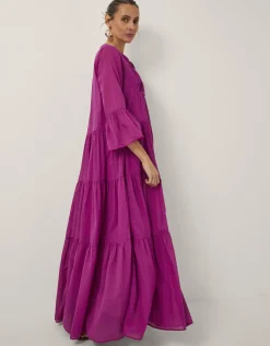 Devotion Twins Ocean Voile Maxi Dress Pink