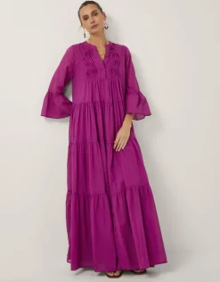 Devotion Twins Ocean Voile Maxi Dress Pink